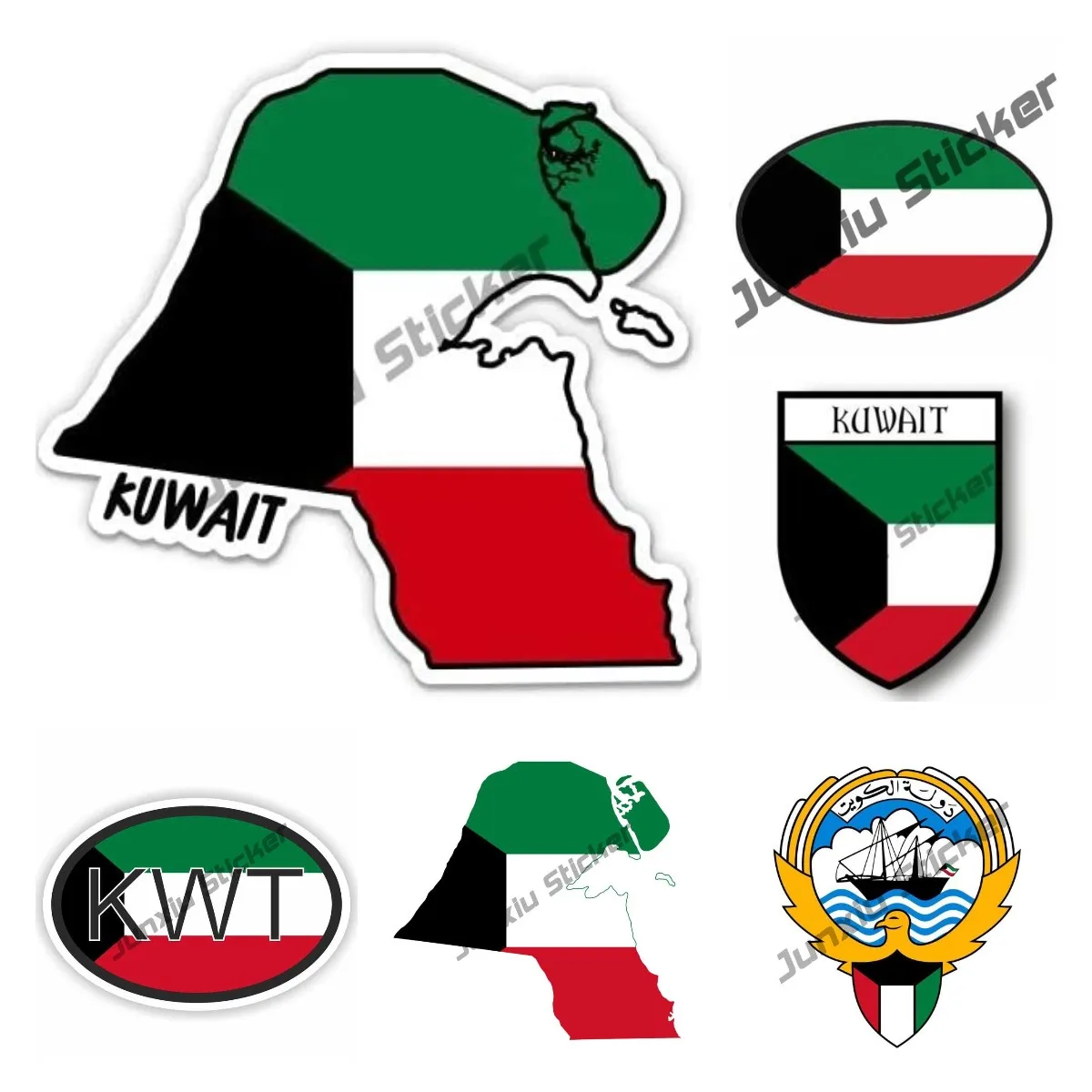 Laptop Accessories Kuwait - Mapa de Kuwait con bandera pegatina